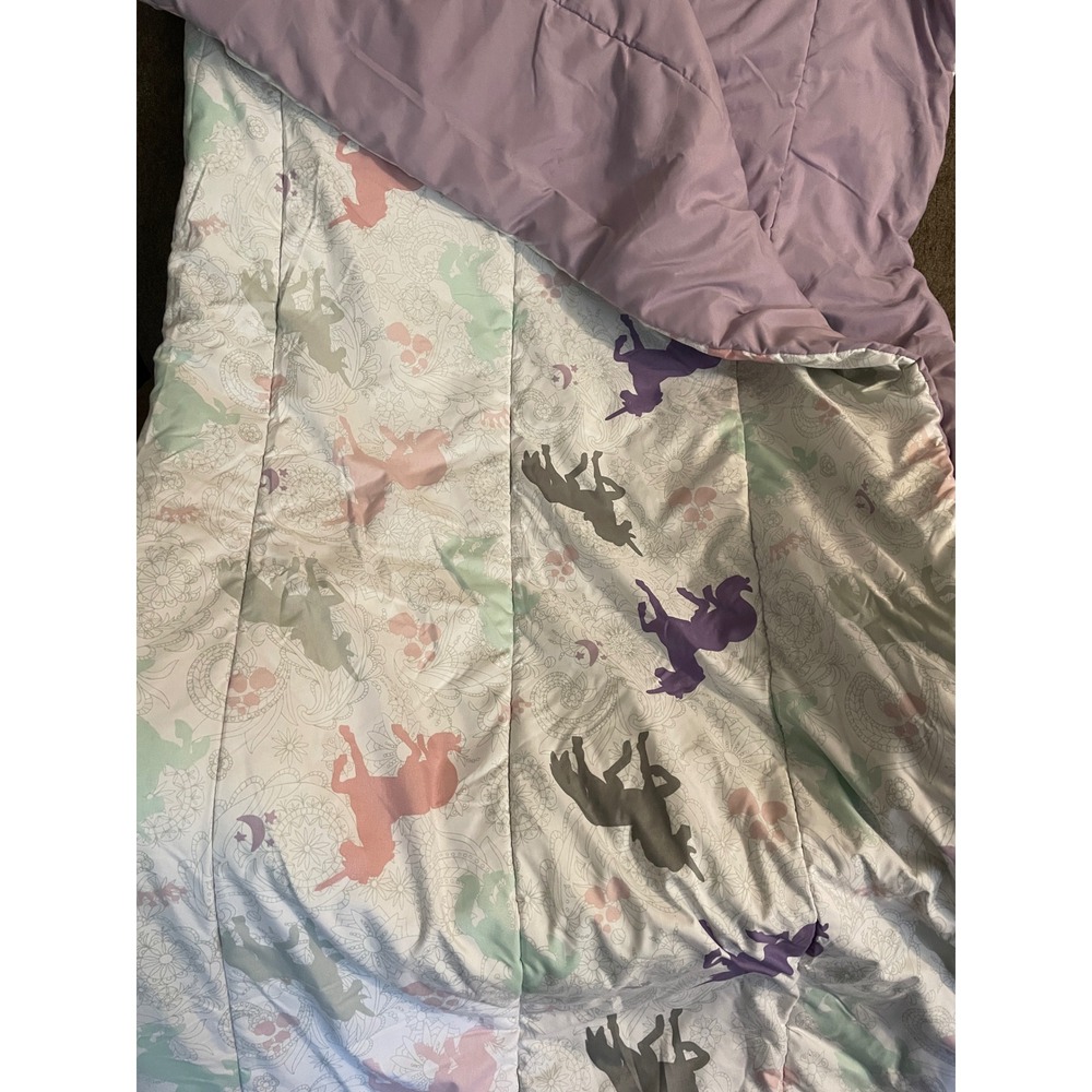Amazon Basics Comforter Twin Purple Unicorn Mandala Print Whimsical Free Sheet